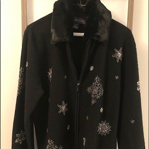 J.G.Hook wool sweater jacket with beads